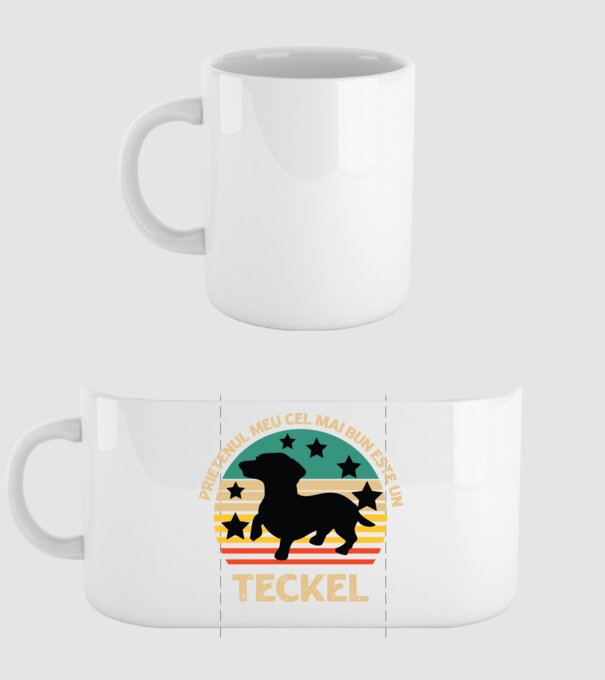 Prietenul meu cel mai bun este un teckel model alb pe tricou