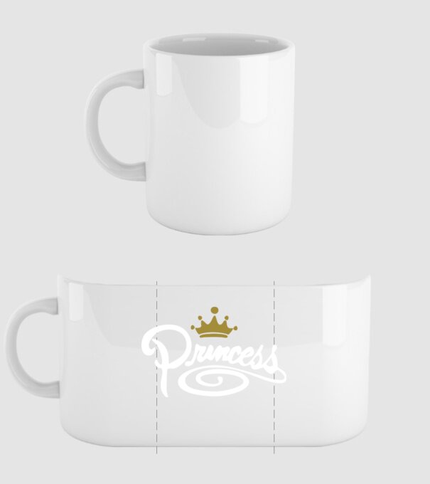 Princess model alb pe tricou
