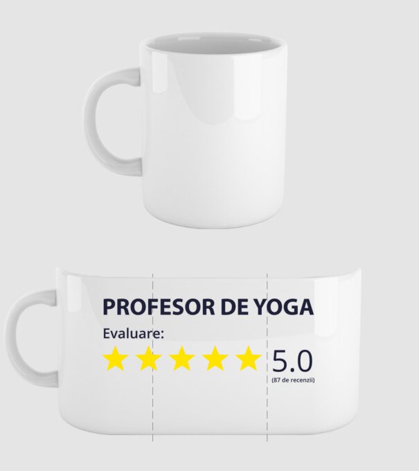 profesor de yoga evaluare model alb pe tricou