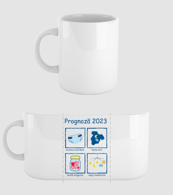 Prognoză 2023 model alb pe tricou