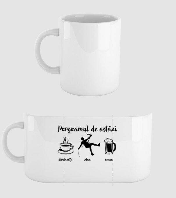 programul de astăzi: dimineața, ziua, seara model alb pe tricou