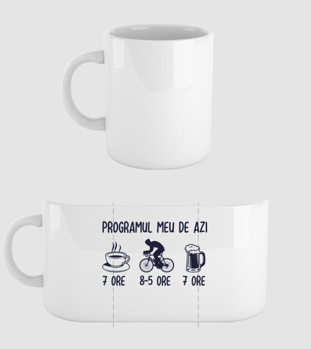 Programul meu de azi: 7 ore, 8-5 ore, 7 ore model alb pe tricou