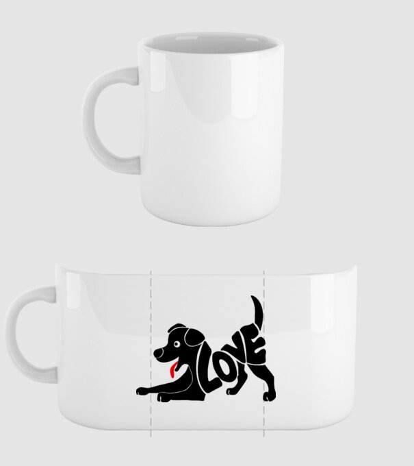 Puppy love model alb pe tricou