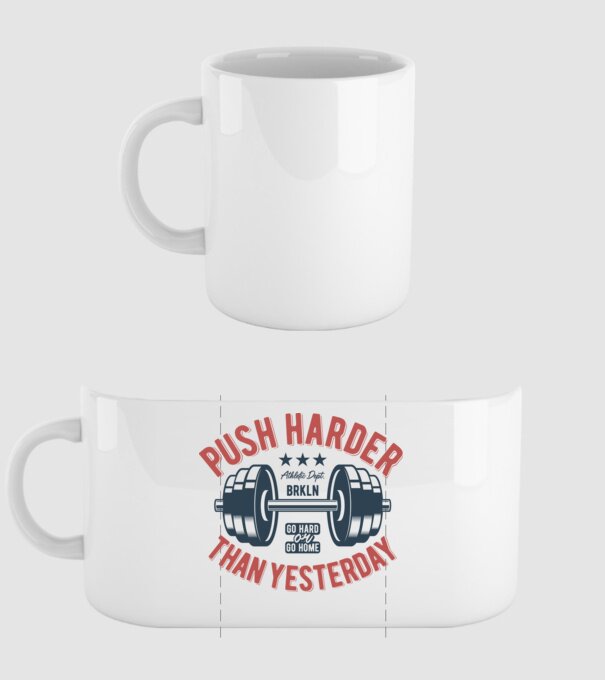 push harder model alb pe tricou