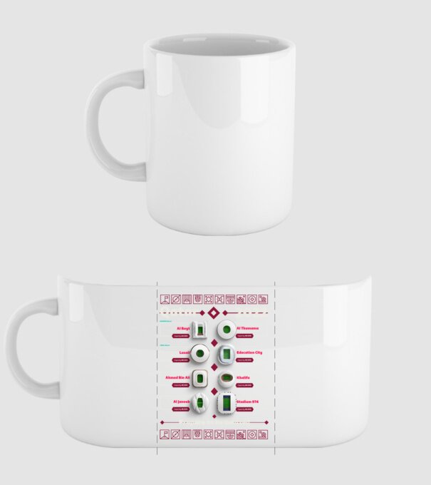 Qatar 2022 Stadiums model alb pe tricou