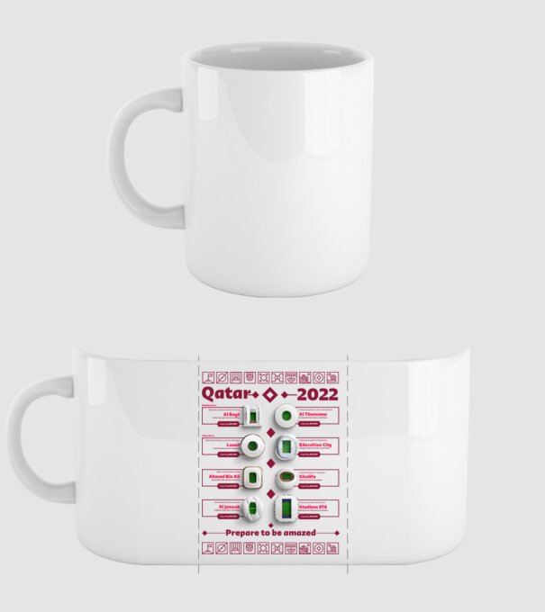 Qatar 2022 Stadiums white model alb pe tricou