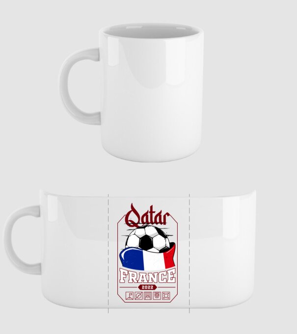 Qatar teams France model alb pe tricou