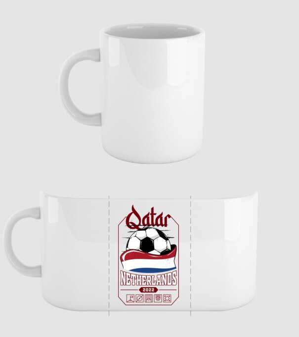 Qatar teams Netherlands model alb pe tricou