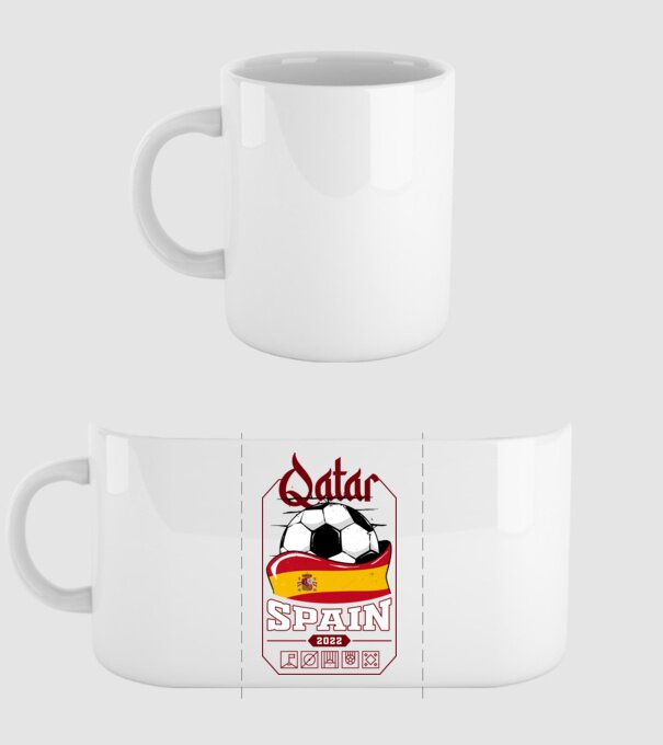 Qatar teams Spain model alb pe tricou
