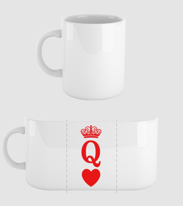 Queen model alb pe tricou