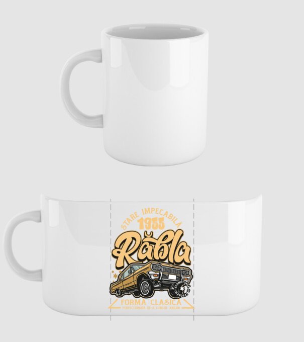 Rablă 1955 model alb pe tricou