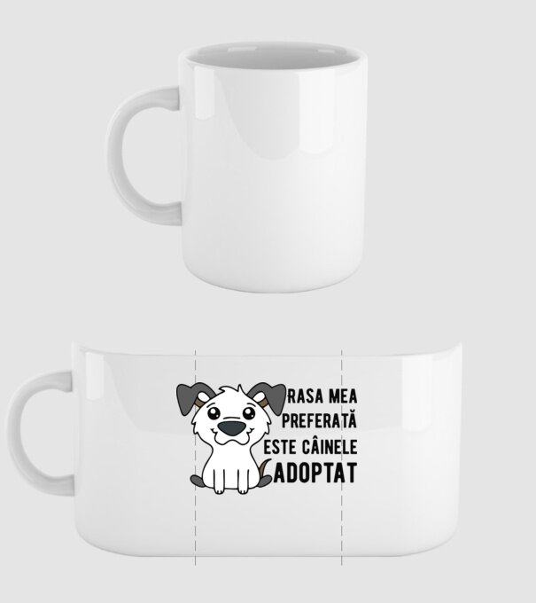Rasa mea preferată este câinele adoptat model alb pe tricou