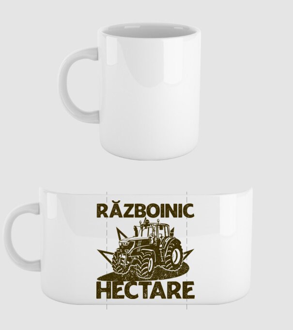 Războinic Hectare model alb pe tricou