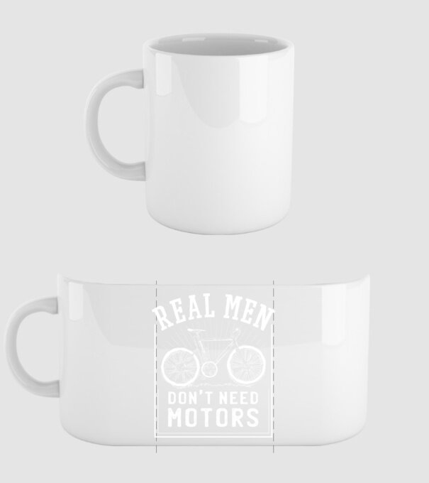 real man dont need motors model alb pe tricou