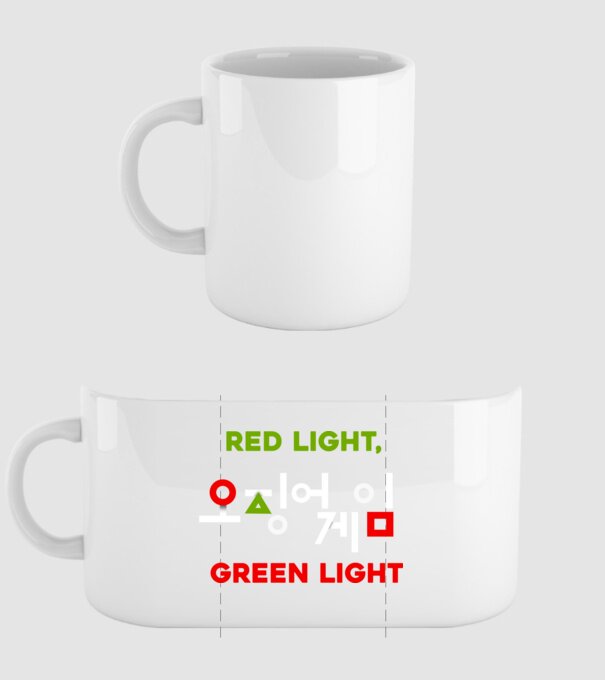 red light green light model alb pe tricou