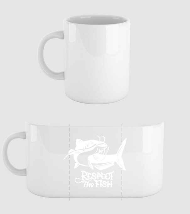 Respect the fish model alb pe tricou
