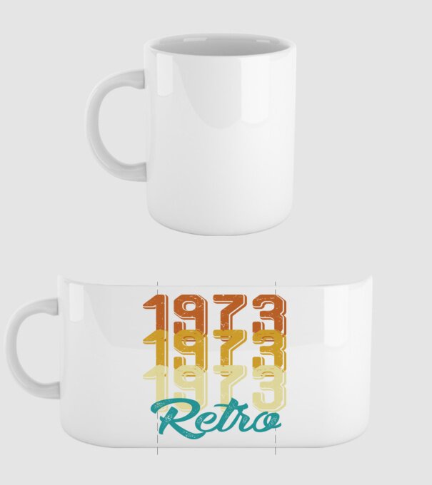 Retro 1973 model alb pe tricou