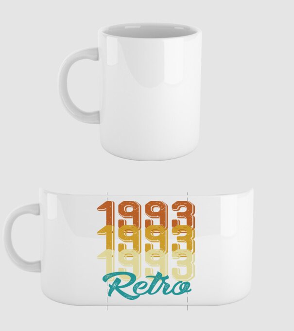 Retro 1993 model alb pe tricou