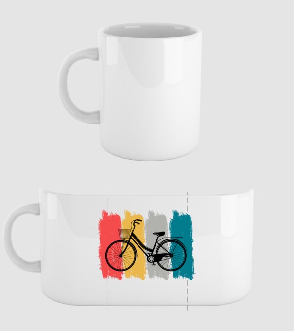 Retro city bike model alb pe tricou