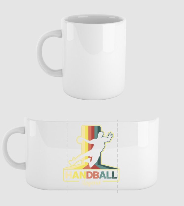 Retro Handball legend model alb pe tricou