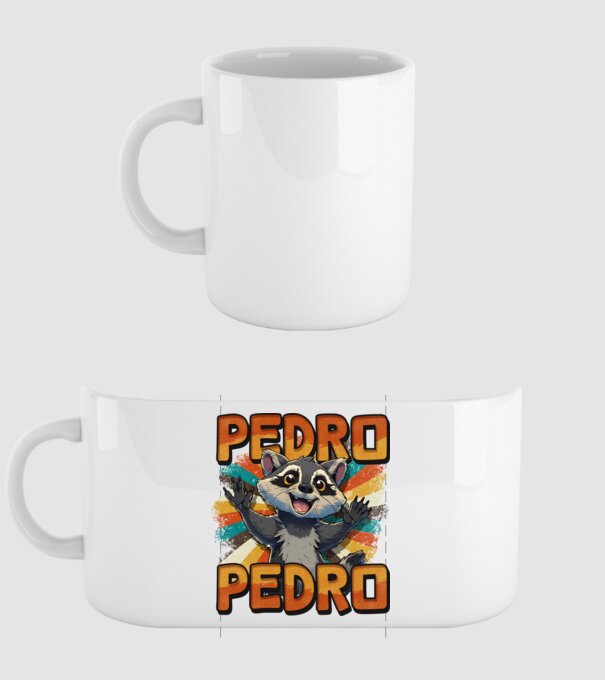 Retro Pedro model alb pe tricou
