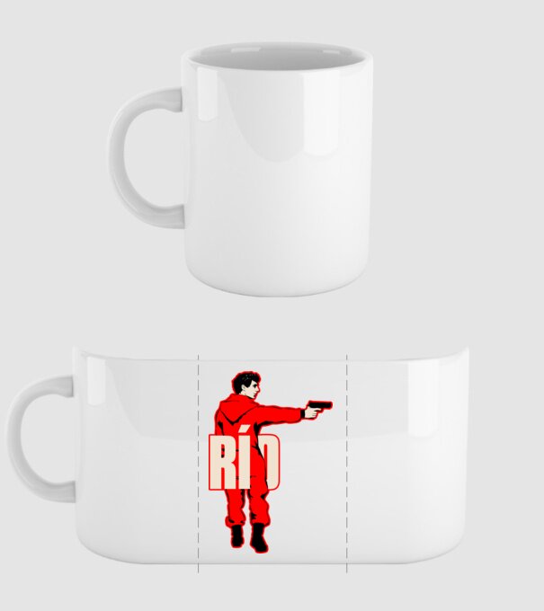 rio la casa de papel model alb pe tricou