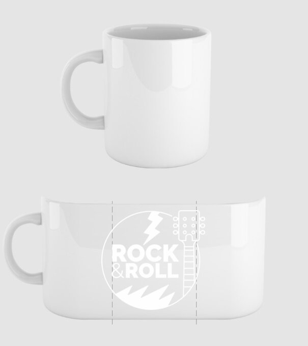 Rock n roll model alb pe tricou