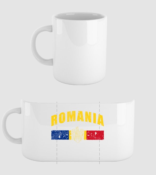 Romania coat of arms model alb pe tricou