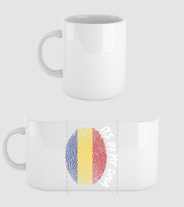România fingerprint model alb pe tricou