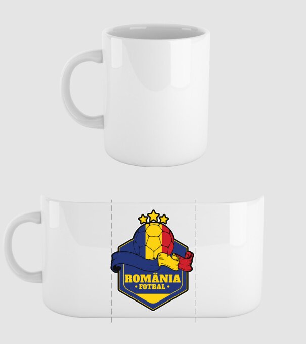 România Fotbal model alb pe tricou