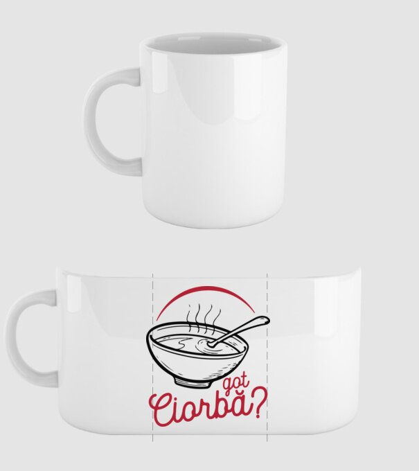 România Got ciorbă model alb pe tricou
