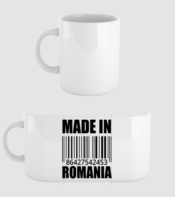 România made in model alb pe tricou