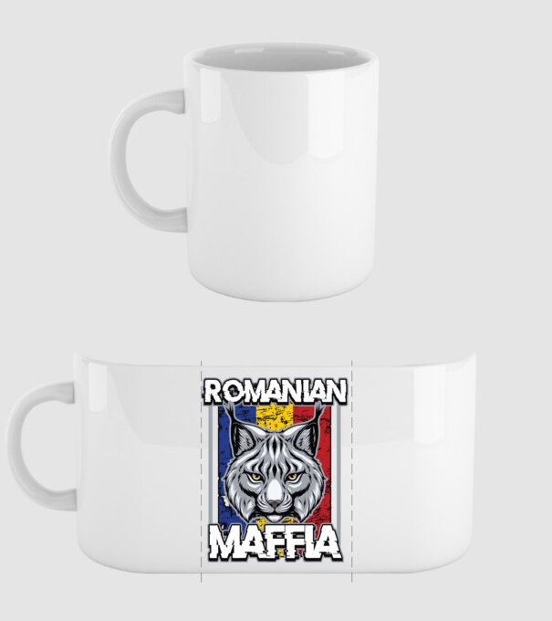 România maffia model alb pe tricou