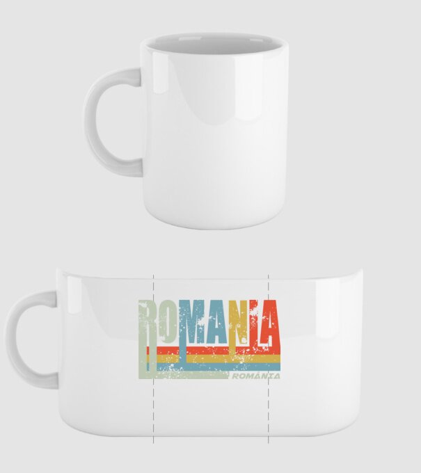 România retro model alb pe tricou