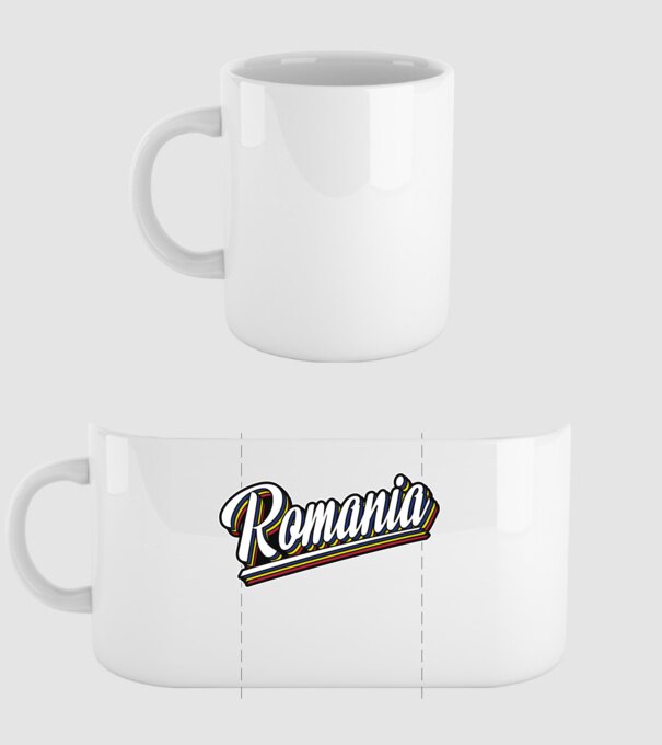 România retro model alb pe tricou
