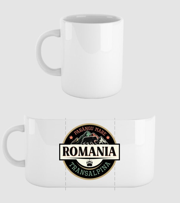 România transalpina model alb pe tricou