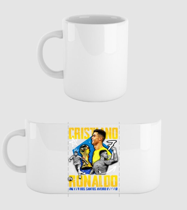 Ronaldo tribute model alb pe tricou