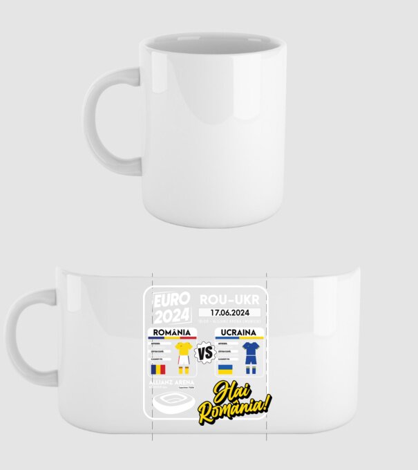 ROU-UKR euro 2024 calendar model alb pe tricou