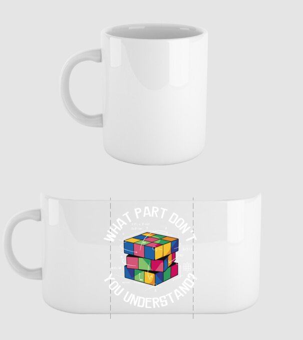 Rubik cube what part model alb pe tricou