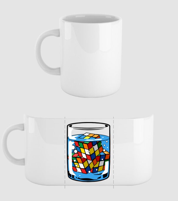 Rubik Ice model alb pe tricou