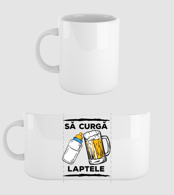 să curgă laptele! model alb pe tricou