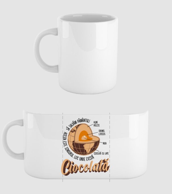 să salvăm Pământul! acesta este singurul loc unde există ciocolată - alune prăjite, caramel lipicios, nuga, ciocolată cu lapte model alb pe tricou