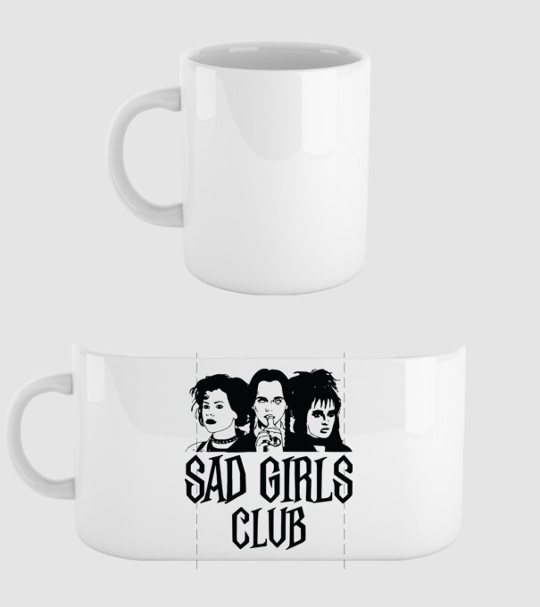 Sad Girls Club model alb pe tricou