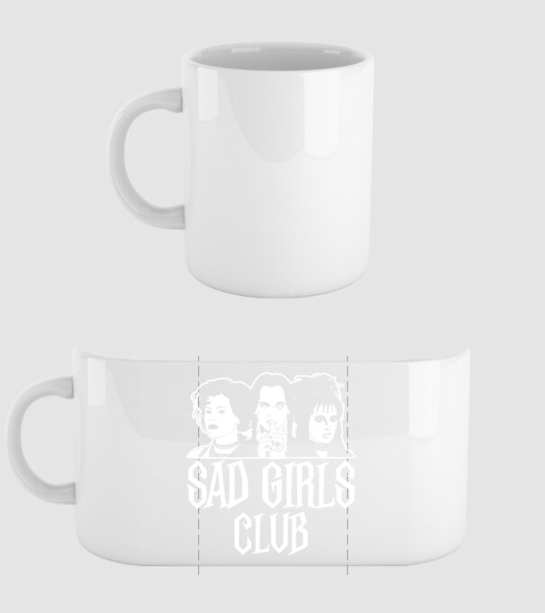 Sad Girls Club model alb pe tricou