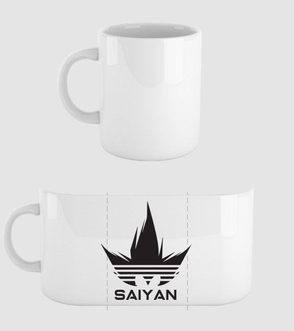 saiyan logo model alb pe tricou