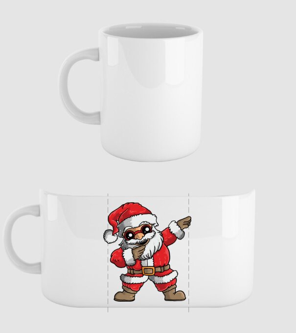 Santa dab model alb pe tricou