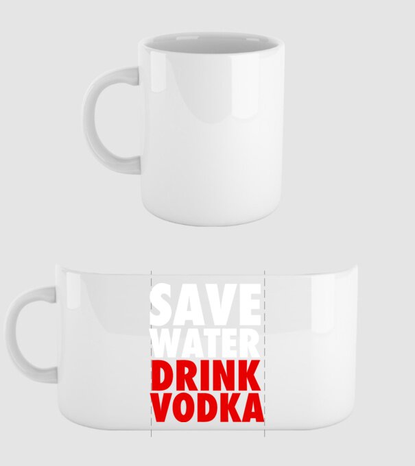 SAVE WATER DRINK VODKA model alb pe tricou