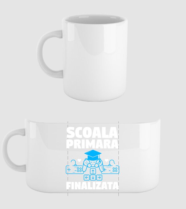 Scoala Primara Finalizata model alb pe tricou