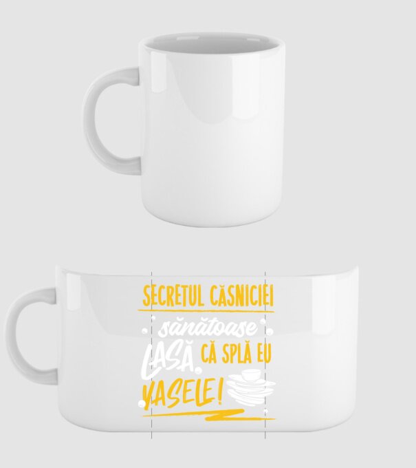 Secretul căsniciei sănătoase model alb pe tricou
