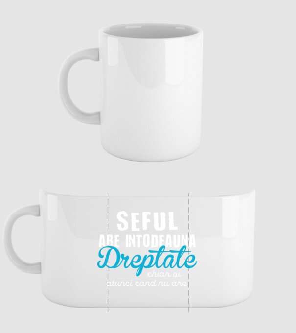 Seful are intodeauna dreptate model alb pe tricou
